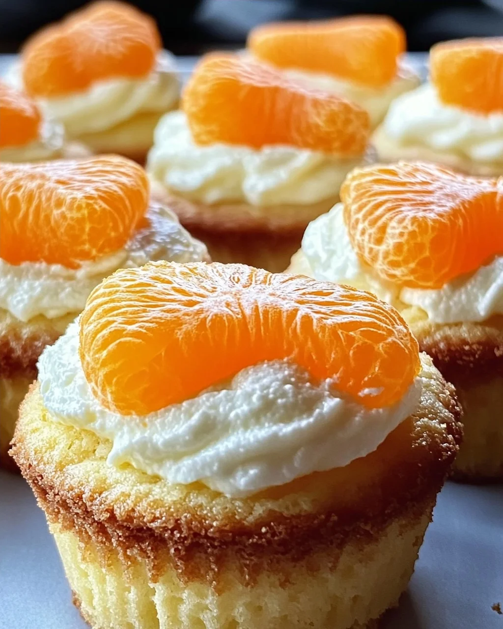 5 Käsekuchen Muffins mit Mandarinen