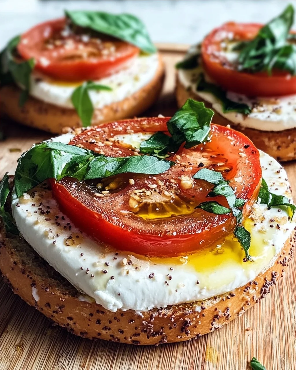 Bagel mit Tomate und Mozzarella