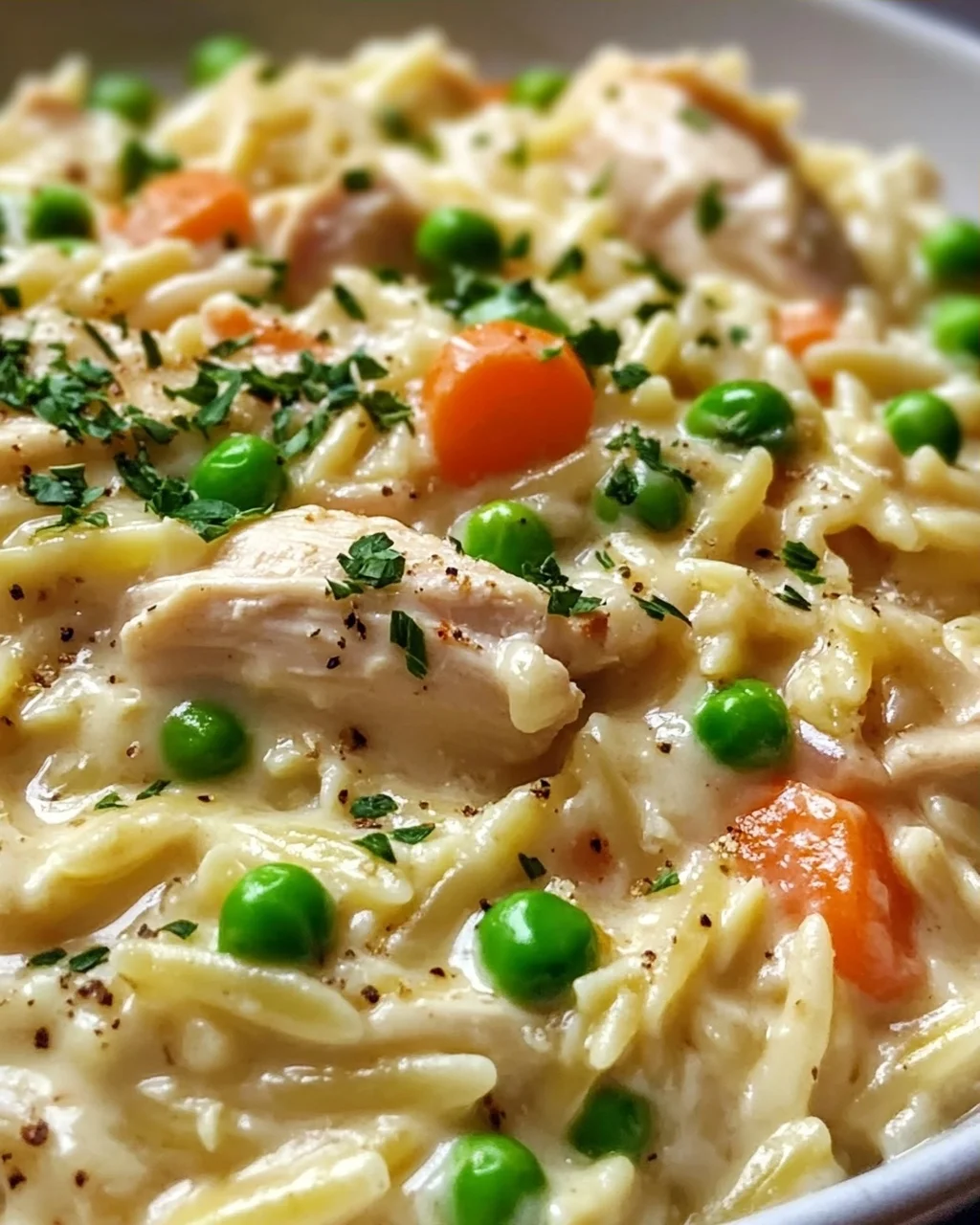 Cremige Chicken Pot Pie Orzo – Ein herzhaftes Rezept!