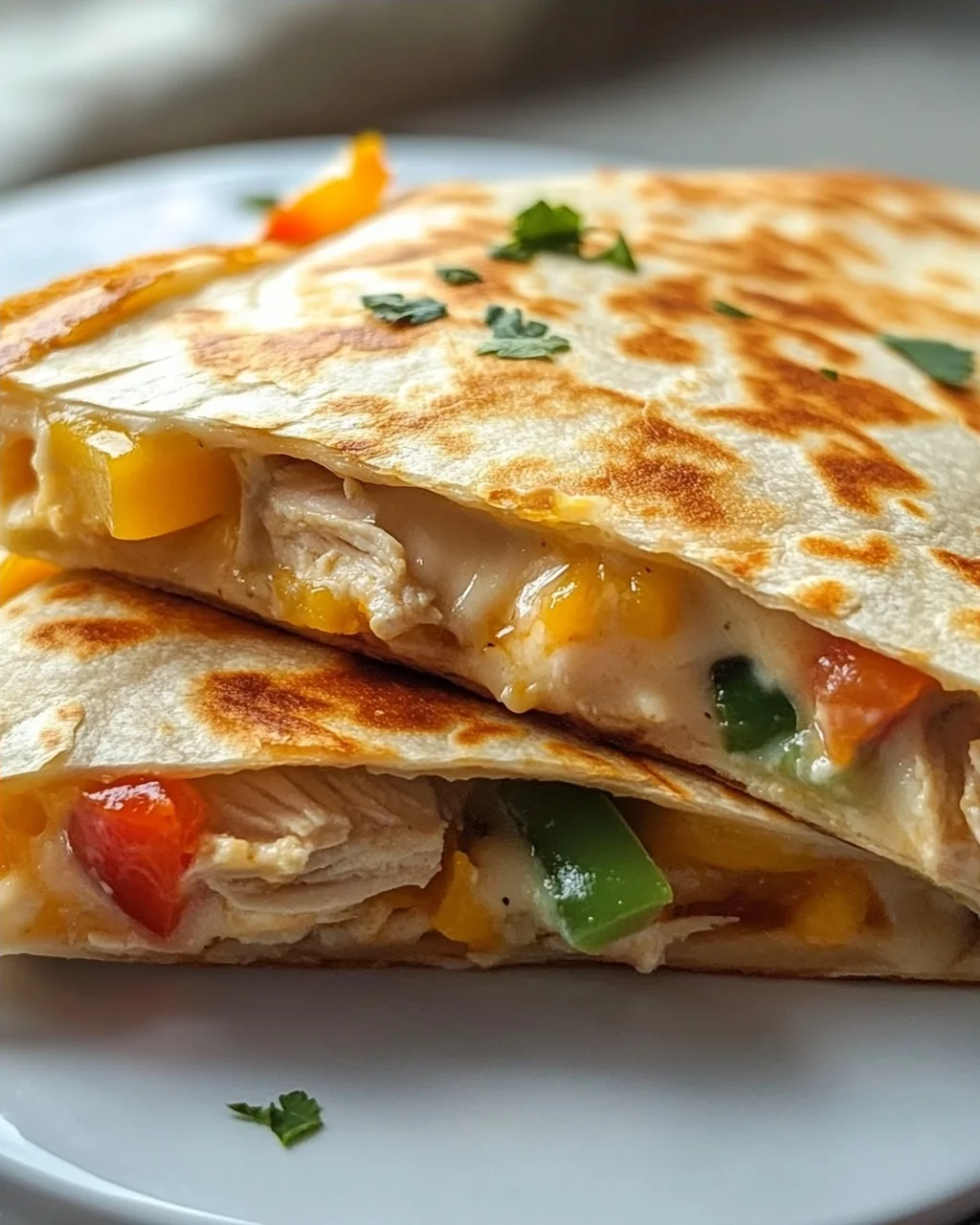 Crispy Low Carb High Protein Chicken Ranch Quesadilla