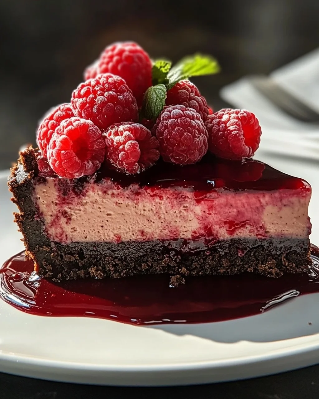 Dunkle Schoko Himbeer Cheesecake Rezept – unwiderstehlich gut!