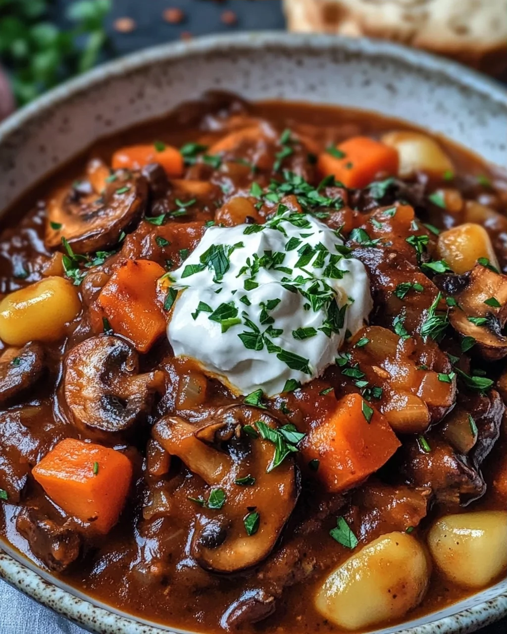 Herzhaftes Veganes Pilz Gulasch Bourguignon – Einfach Lecker