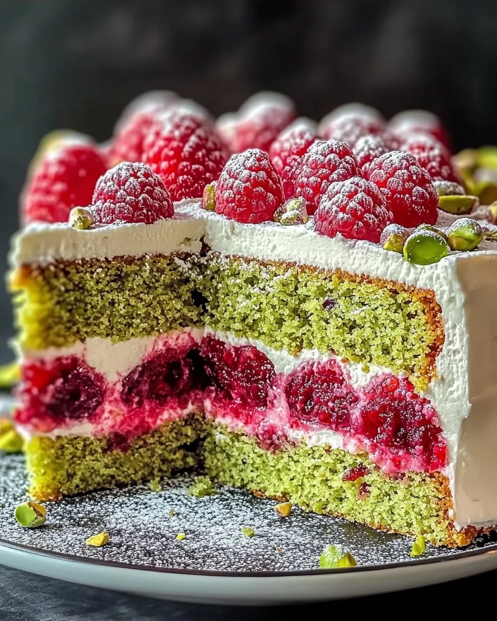 Himmlischer Pistazien-Himbeerkuchen für Genießer