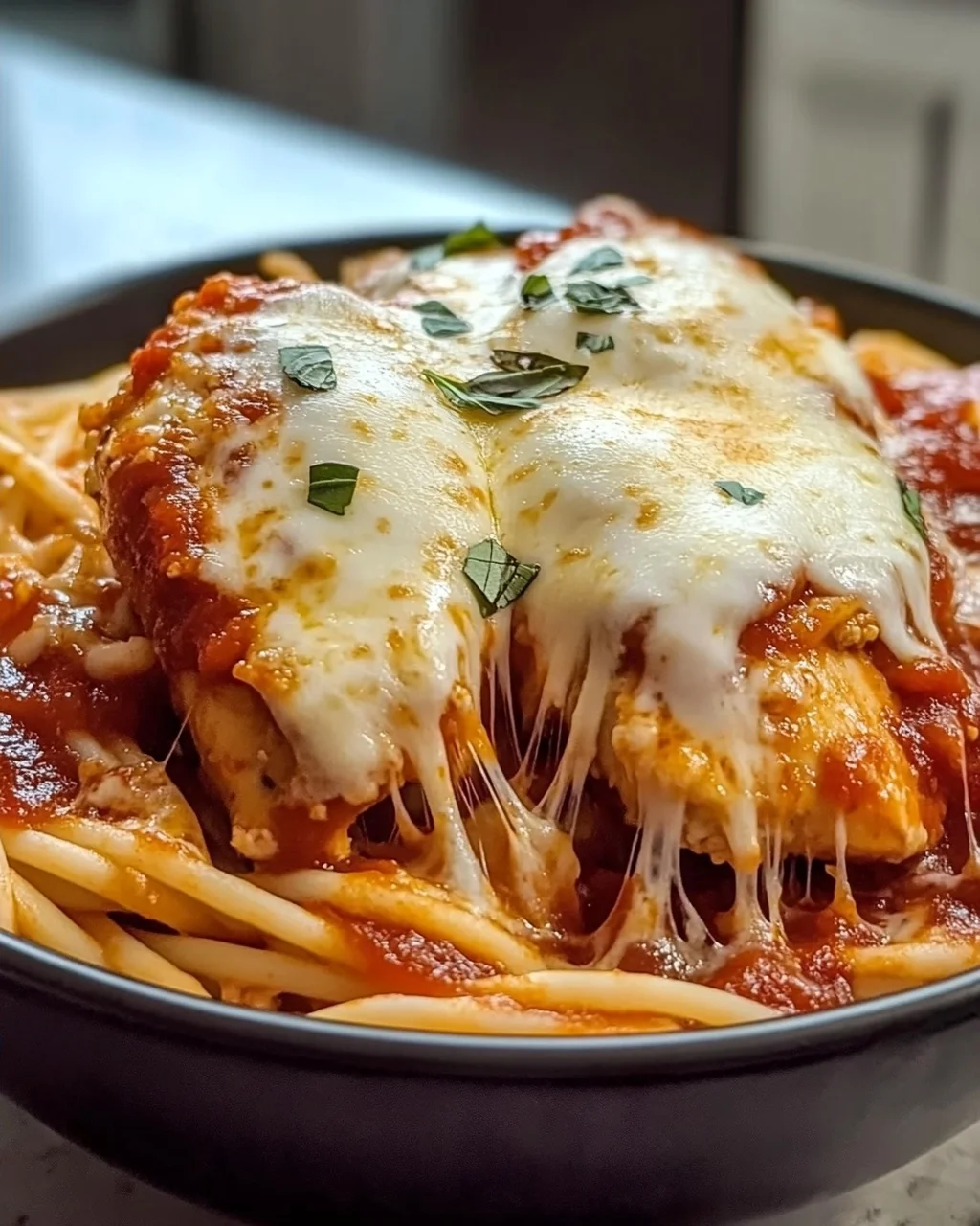 Hüttenkäse Hähnchen Parm Bowl für den schnellen Genuss