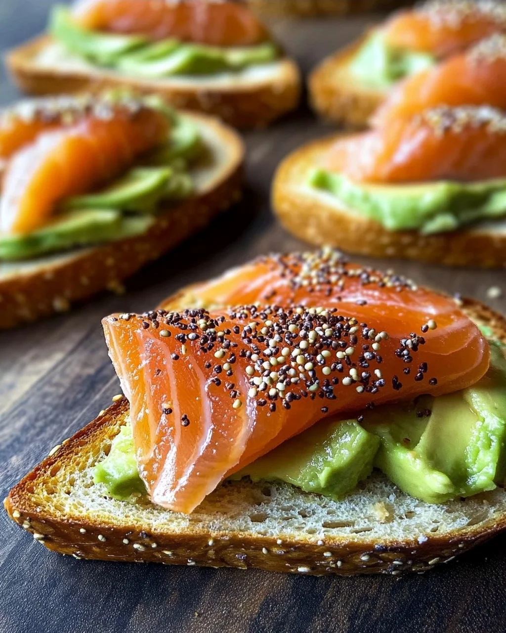 Lachs Avocado Laugenstange mit Topping