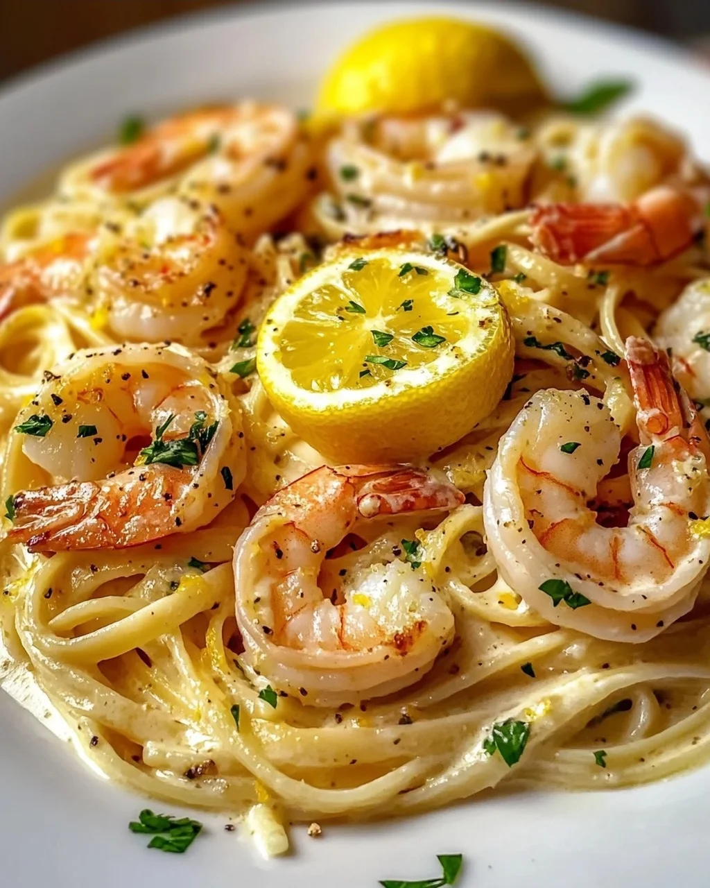 Lemon Herb Shrimp Linguine With Crème Fraîche Recipe