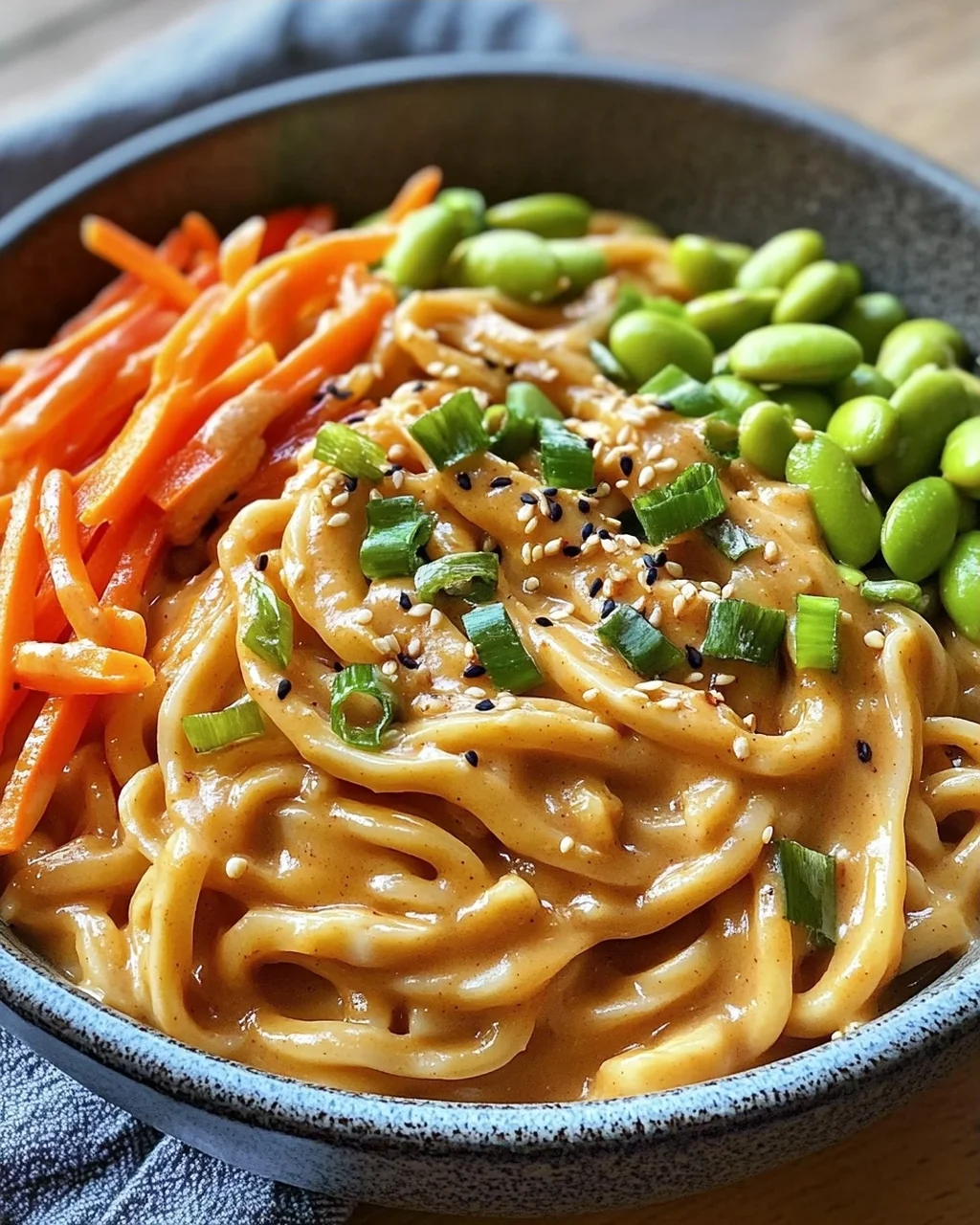 Udon Nudeln mit Erdnusssauce & Gemüse – Schnell & lecker!