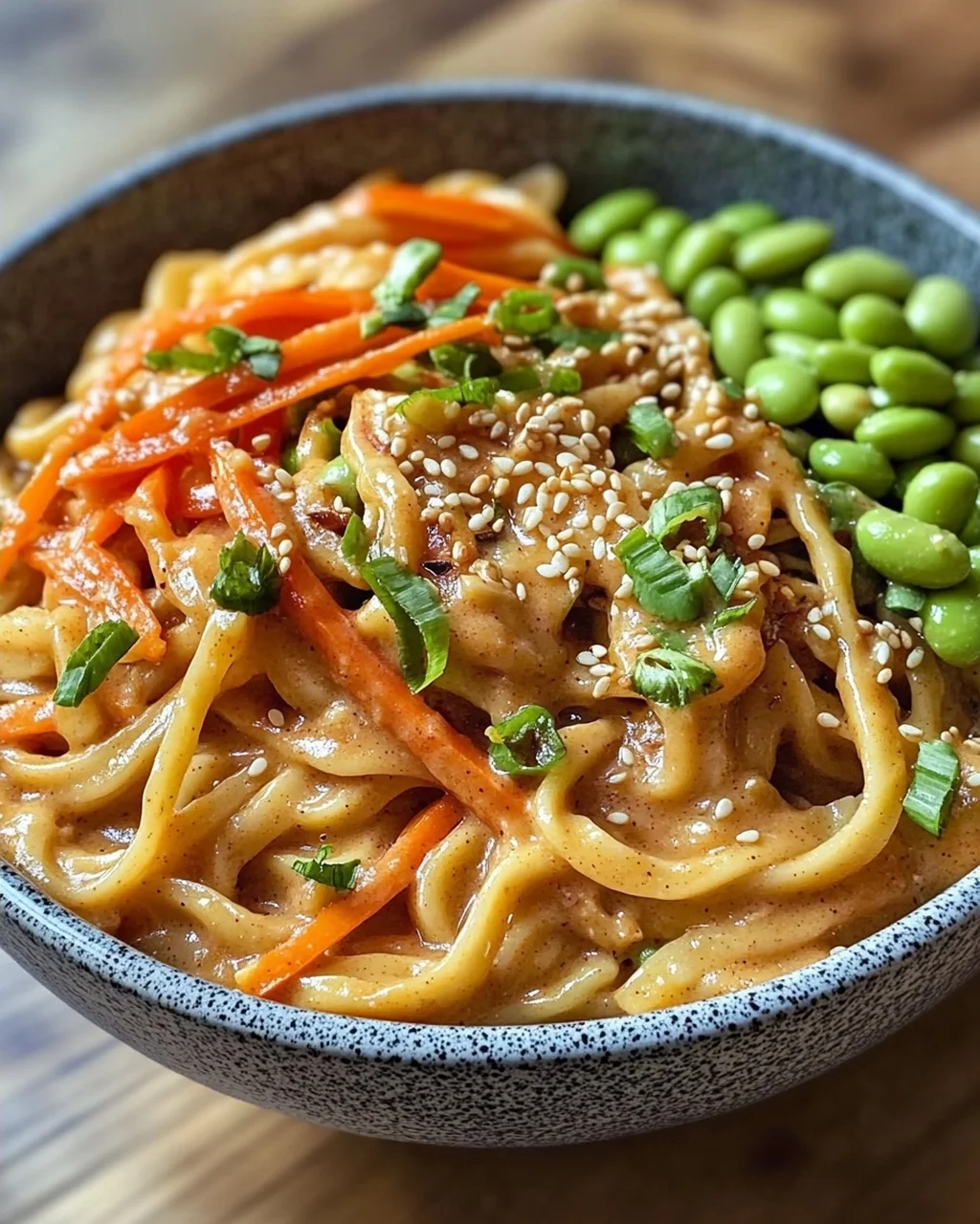 Udon Nudeln mit Erdnusssauce & Gemüse – Schnell & lecker!