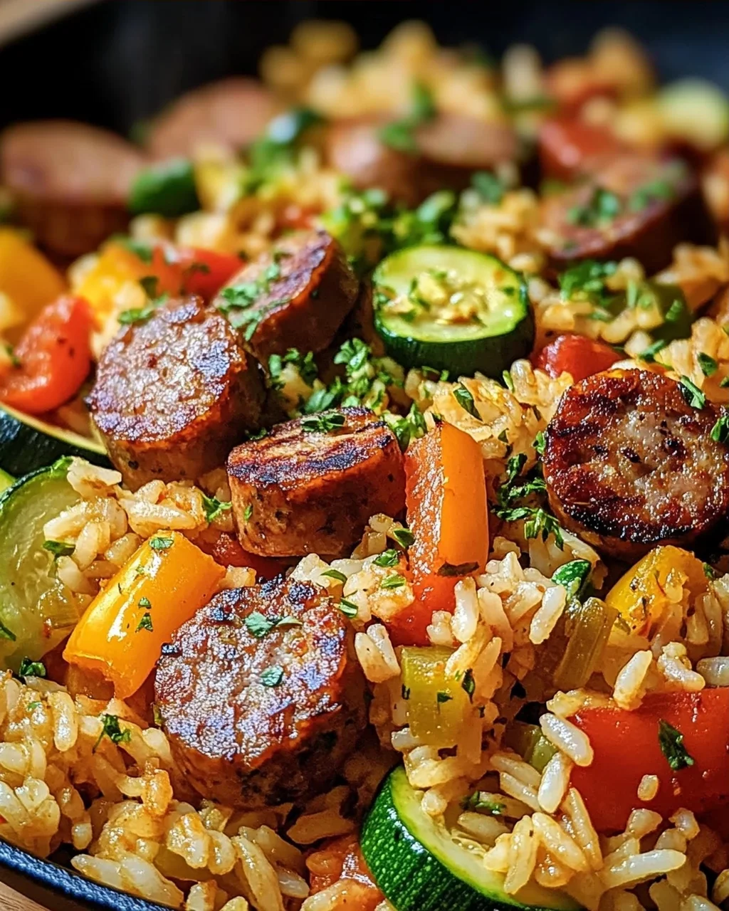 Wurst Reis Pfanne