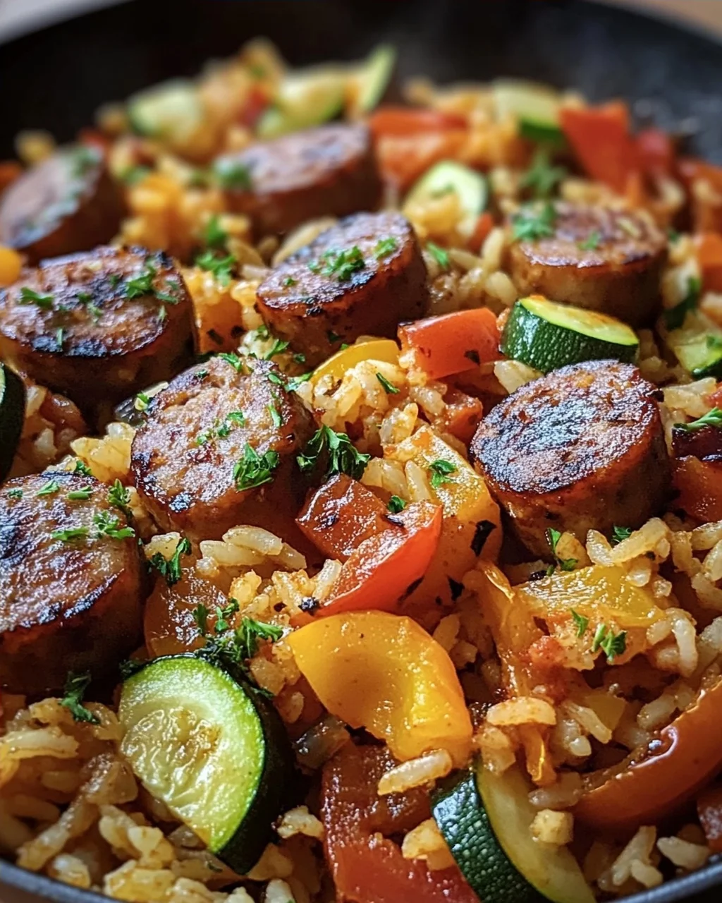 Wurst Reis Pfanne